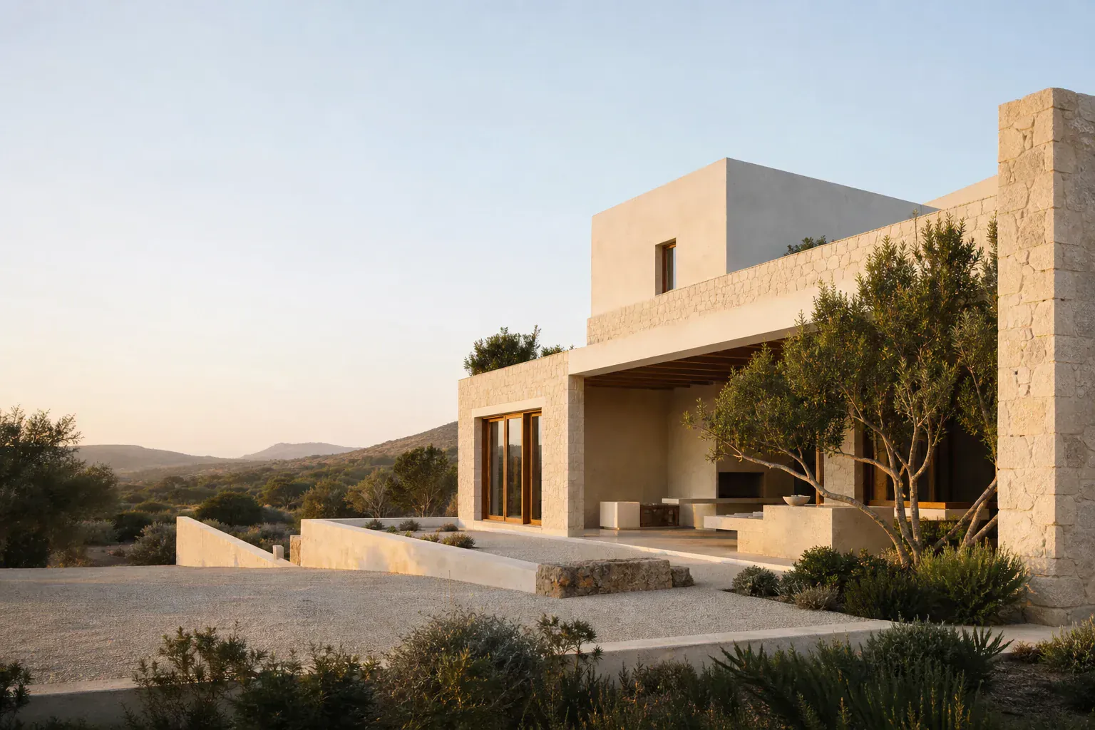Habitatge mediterrani contemporani integrat en el paisatge de Mallorca