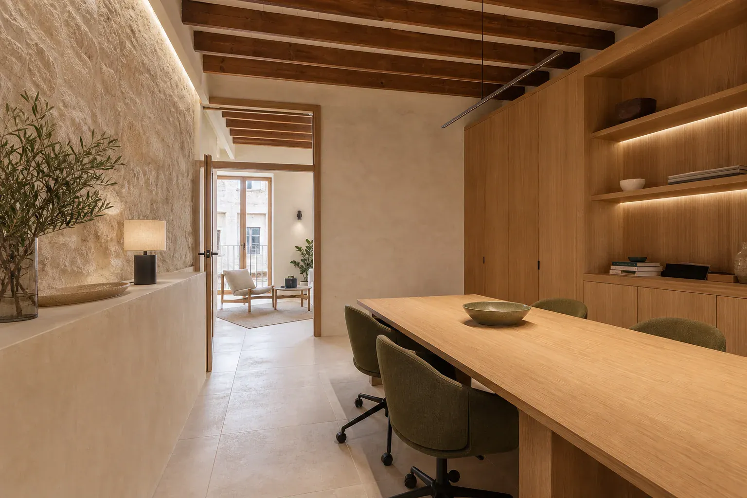 Espai de reunió de l’estudi d’arquitectura a Son Servera